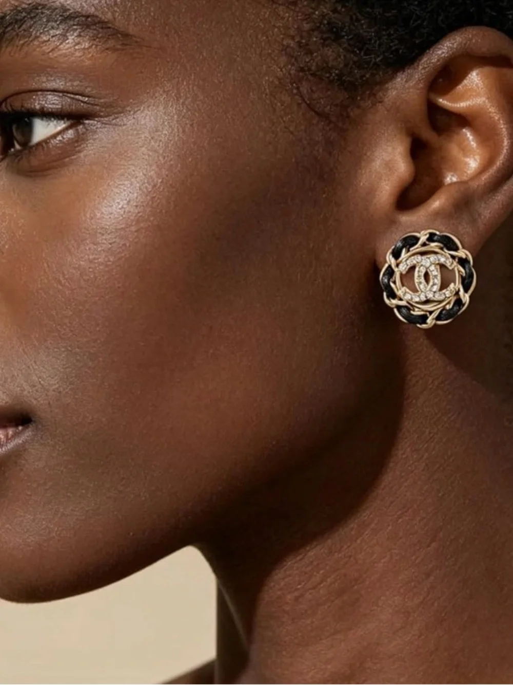 CHANEL Intertwined Logo Earrings